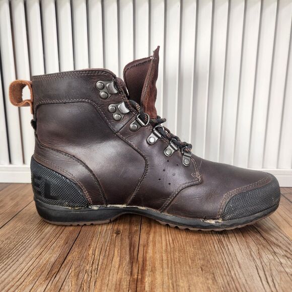 Sorel Ankeny Mid Hiker Mens Size 8 Brown Leather Outdoors Trail Lace Up Boots - Picture 5 of 10